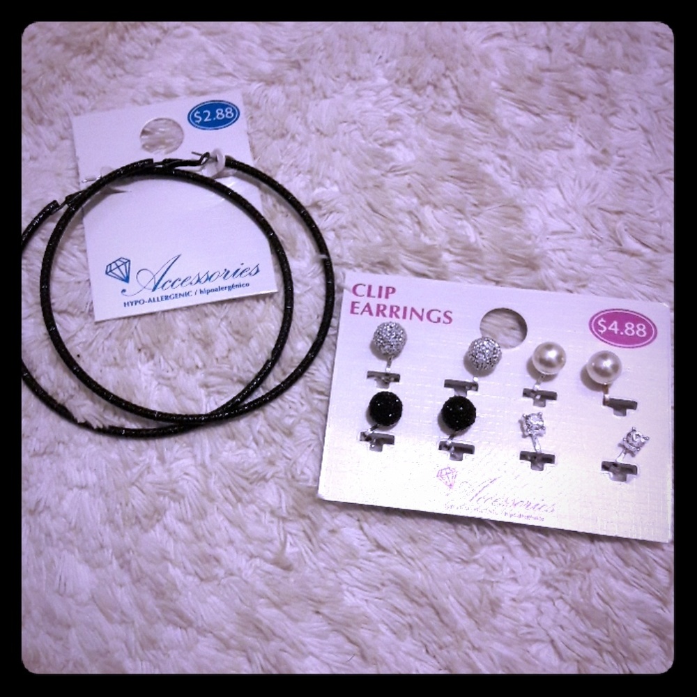 Brand New Hoop and cute Clip on earrings💖
